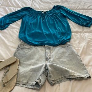 Ann Taylor Loft top in turquoise